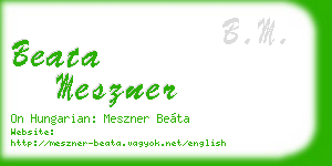 beata meszner business card