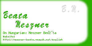 beata meszner business card